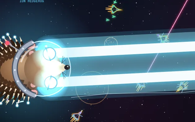 The ion hedgehog's beam across the field